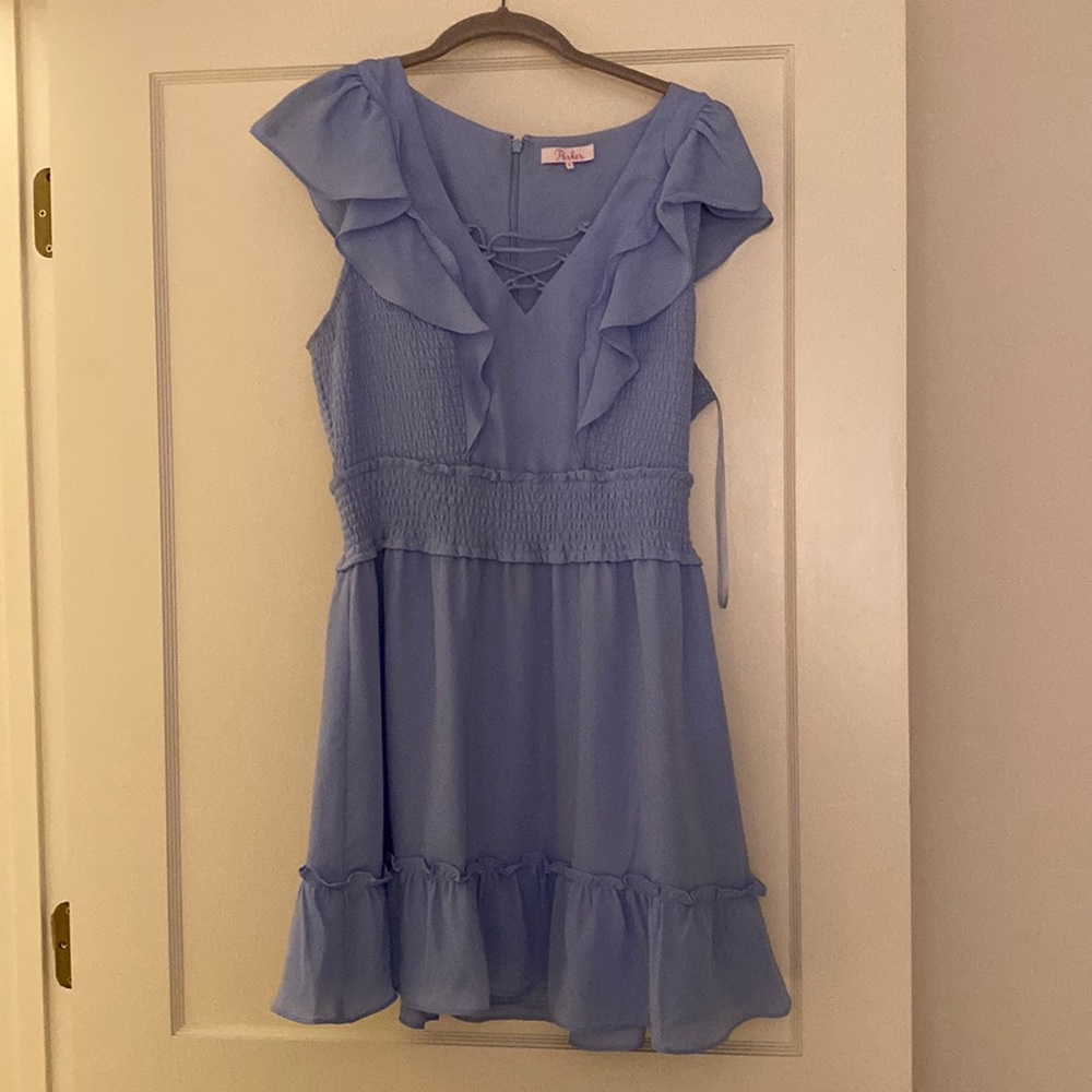 Parker sky blue mini dress